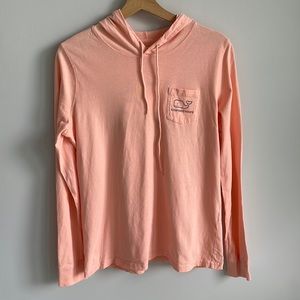 pink hooded shirt